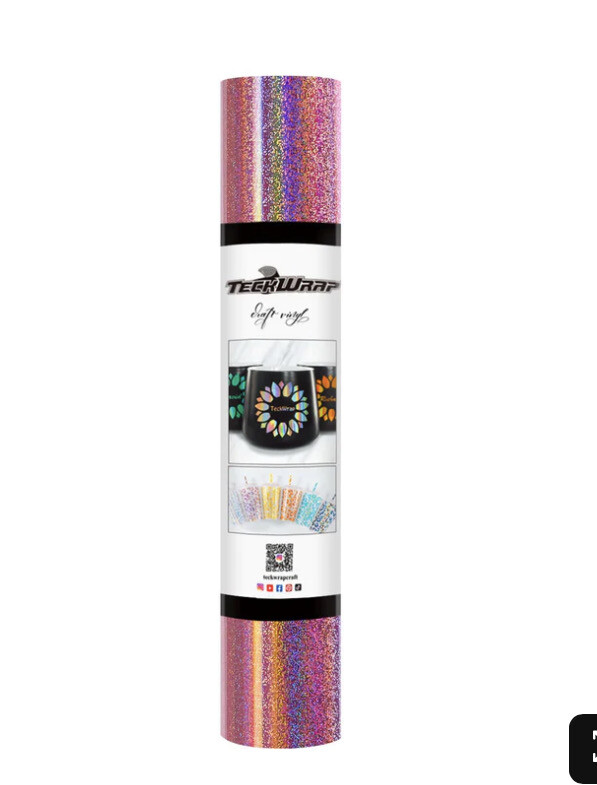 Holographic Sparkle Glitter Mermaid Pink Vinyl 5 Ft