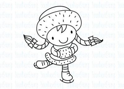 Mini Ellie Loves To Skate stamp/die
