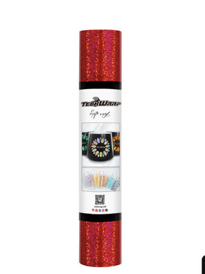Holographic Sparkle Red Vinyl 5 Ft