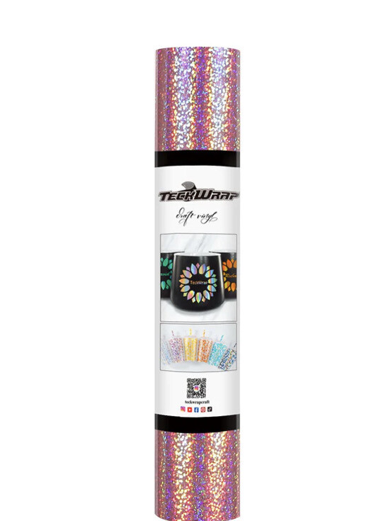 Holographic Sparkle Crystal Rose Gold Vinyl 5 Ft