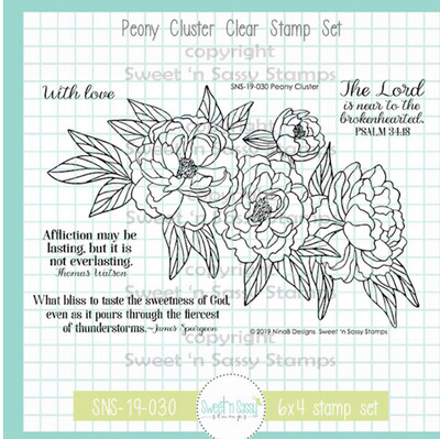 Peony Cluster Clear Stamp