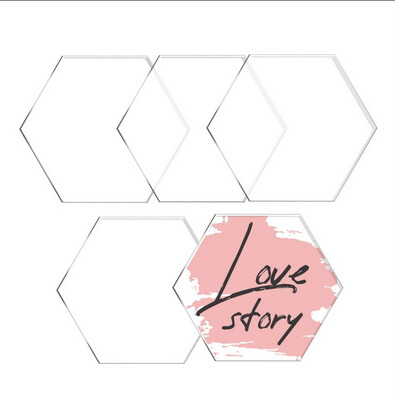 Acrylic Hexagon Place Card 8cm