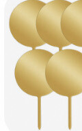 Acrylic Cake Topper Round Gold