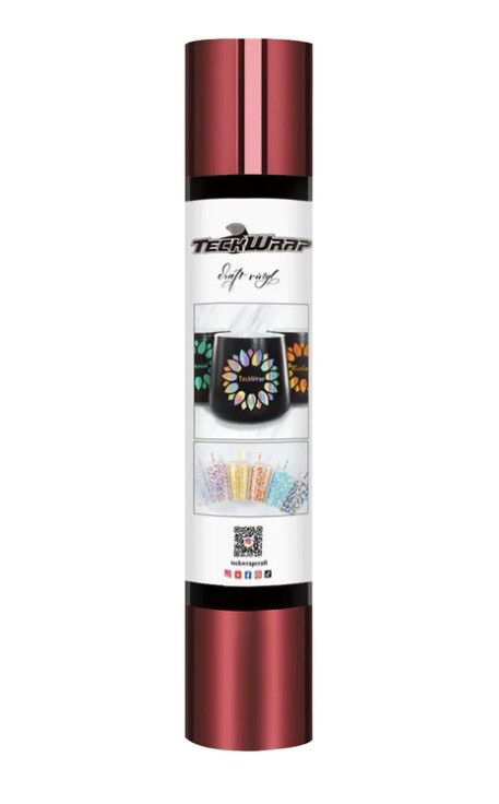 Bubble Free Mirror Chrome Wine Red  Vinyl 5 Ft