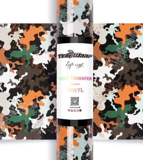 HTV Camo Orange Vinyl 5ft