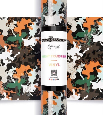 HTV Camo Orange Vinyl 5ft