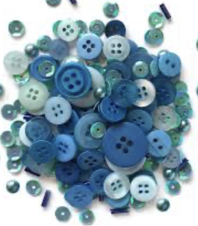 Winter Blues Button Jar