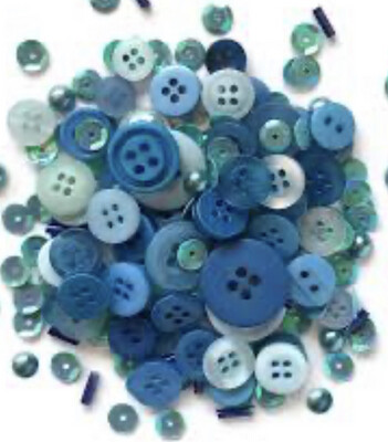 Winter Blues Button Jar