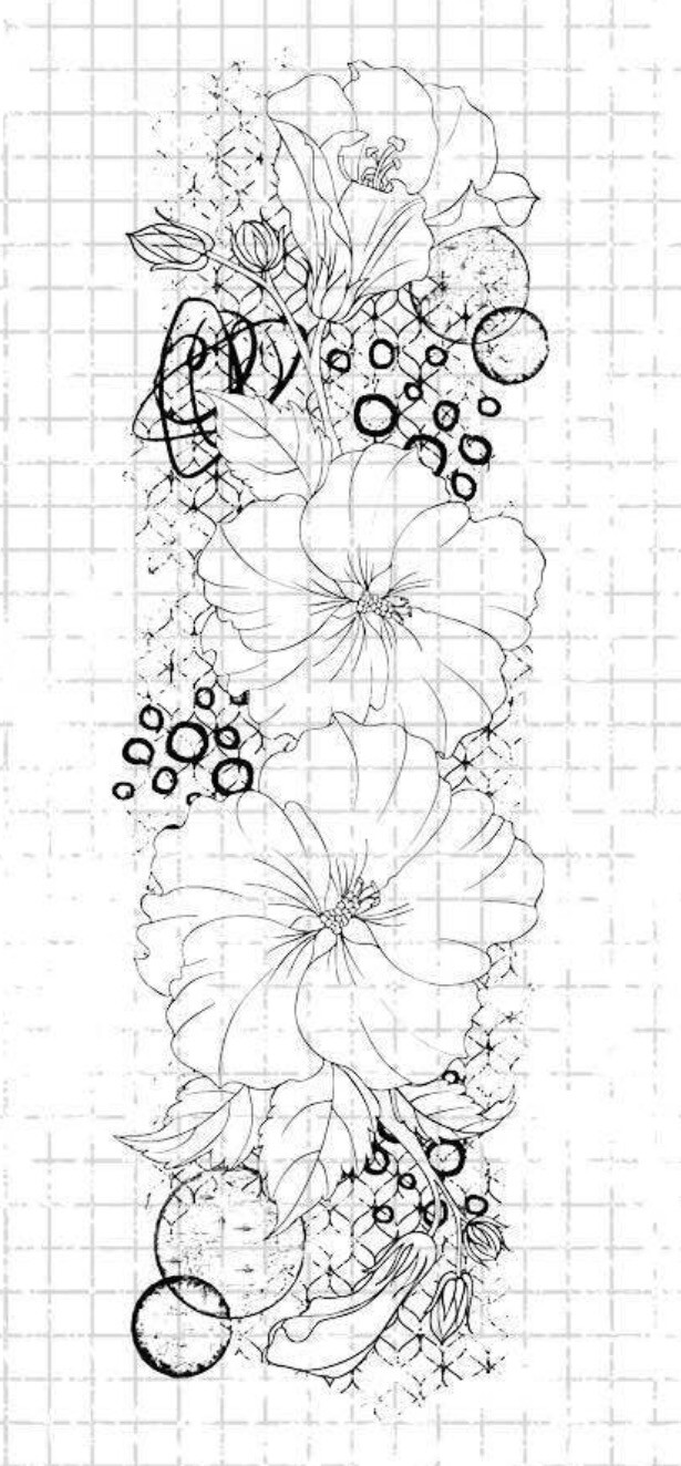 Grunge Collection Hibiscus Clear Stamp
