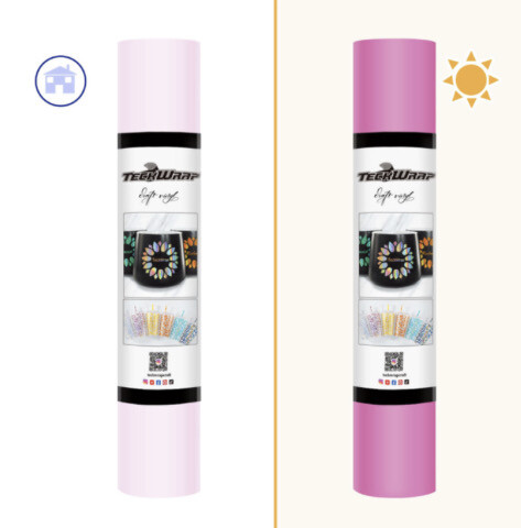 UV Colour Changing Light Pink Vinyl 5 Ft