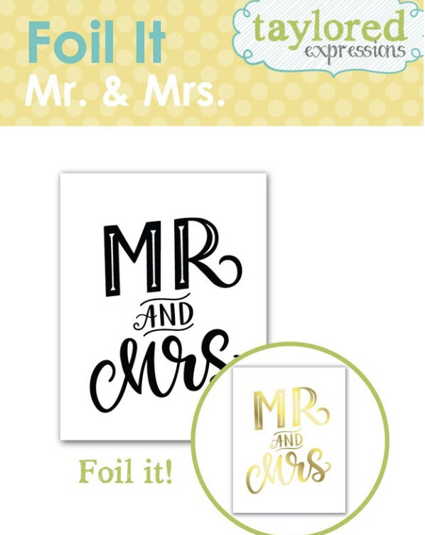 Mr &amp; Mrs Foil It  Pre Printed 4.25x5.5in