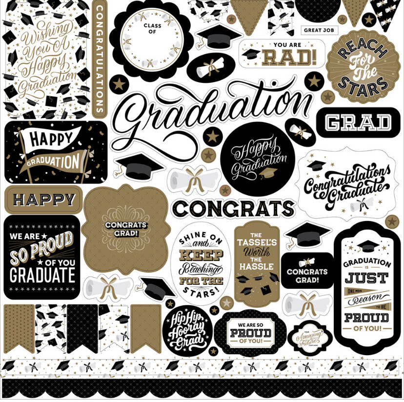 Graduation Element Sticker 12x12 Sheet