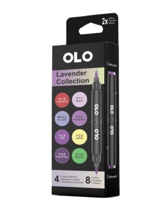 Olo Lavender Collection Alcohol Markers 4 Pens-8 Colours