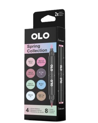 Olo Spring Collection Alcohol Markers 4 Pens-8 Colours