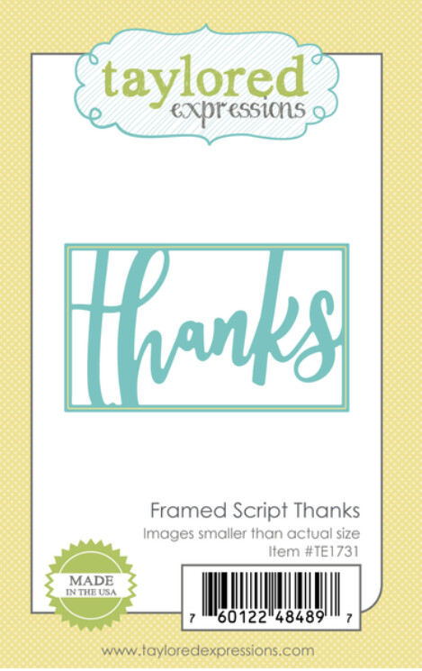 Framed Script Thanks Cutting Die