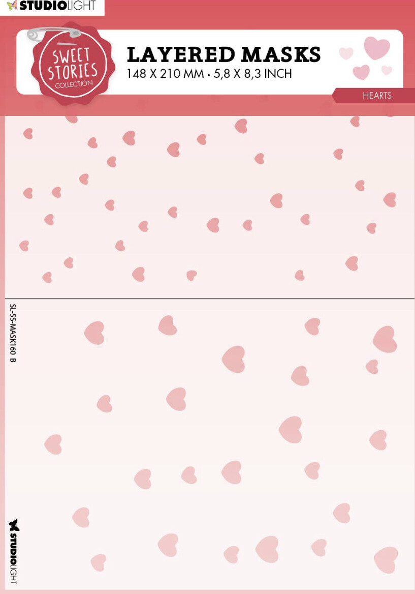 SL Mask Hearts Sweet Stories 150x210x1mm 1 PC nr.160