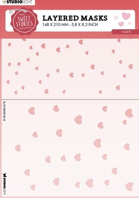 SL Mask Hearts Sweet Stories 150x210x1mm 1 PC nr.160