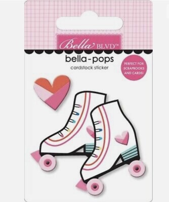 Bella Pops 3-D Cardstock Sticker Our Love Song Skate With Me