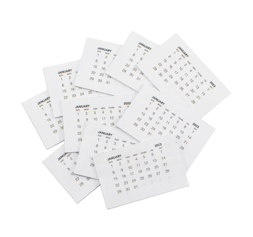 Calendar Tabs - 2023 - 10 sets of 12 months