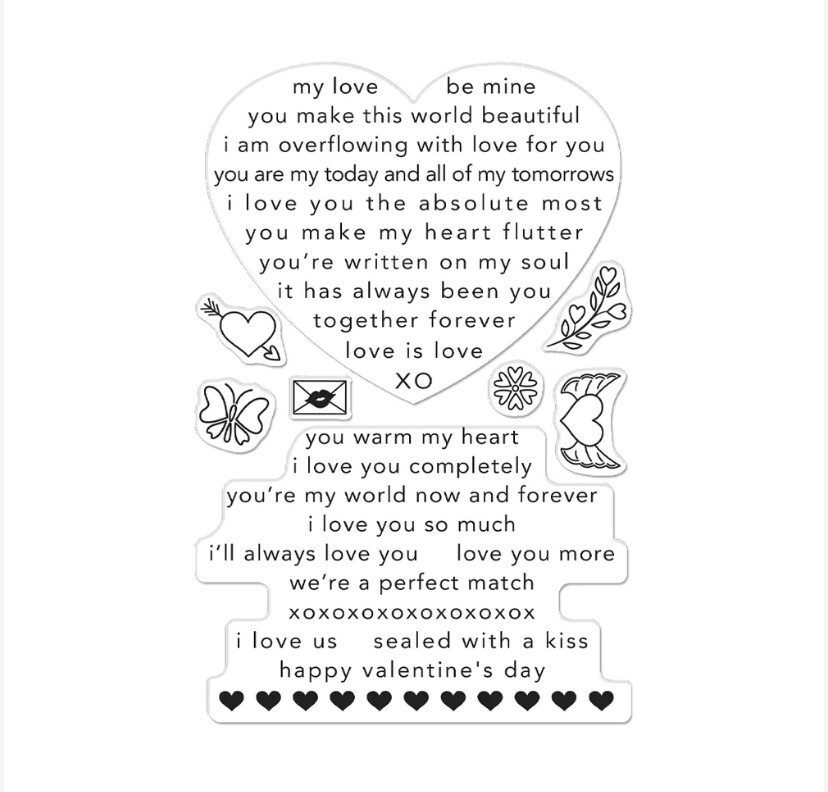 Loving Sentiment Strips Clear Stamp