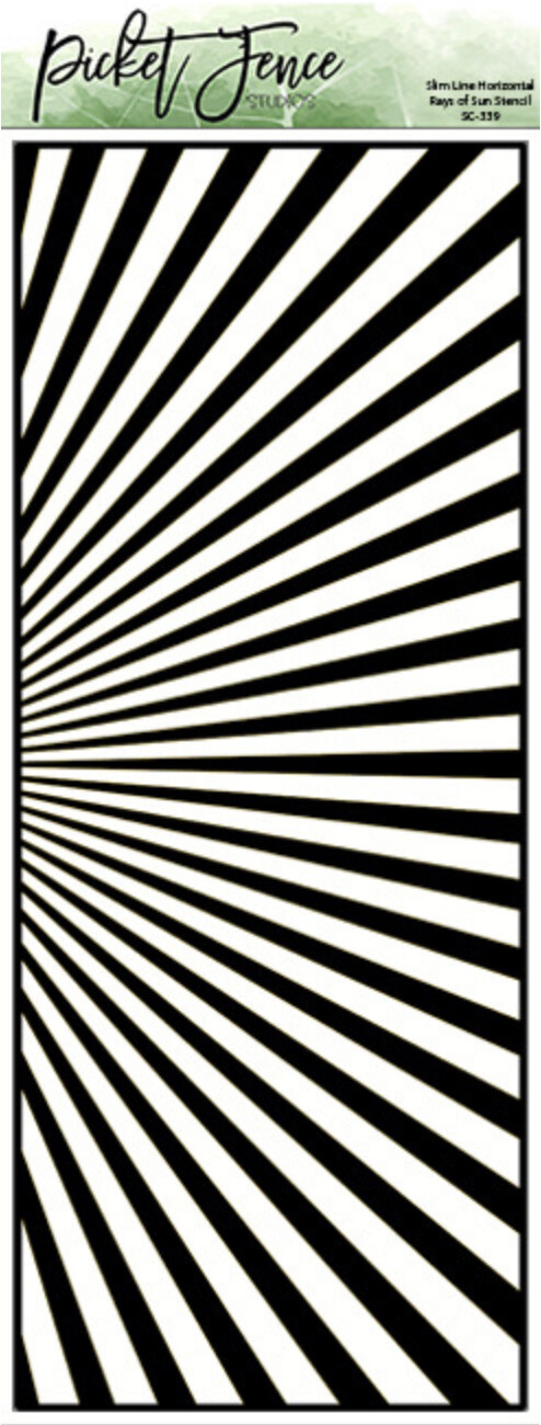 Slim Line Horizontal Rays Of Sun Stencil