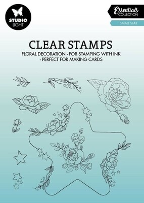 SL Small Floral Star Essential Clear Stamp 9pcs