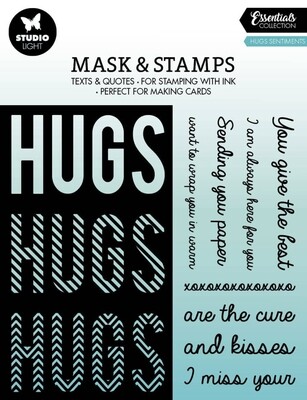 SL Hugs Sentiments Stamp And Stencil 9 Pcs