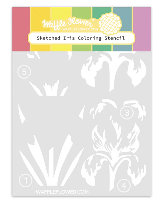 Sketched Iris Colouring Stencil