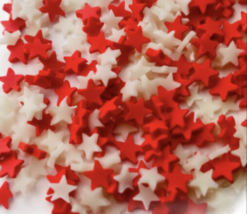 Canadiana  Polymer Clay Stars Red/White