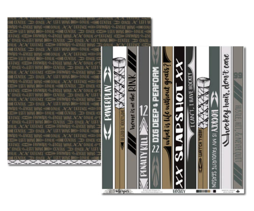 12x12 Hockey Double Sided Words Sheet 1