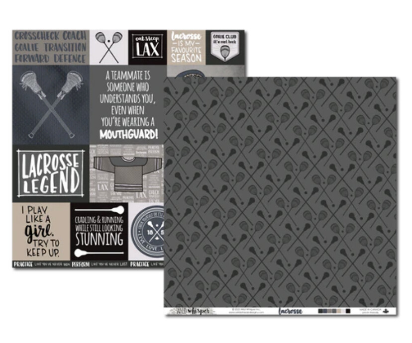 12x12 Lacrosse Double Sided Cards/Sticks