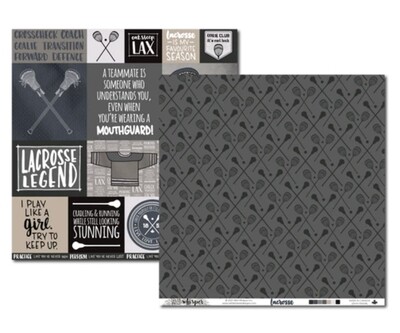 12x12 Lacrosse Double Sided Cards/Sticks