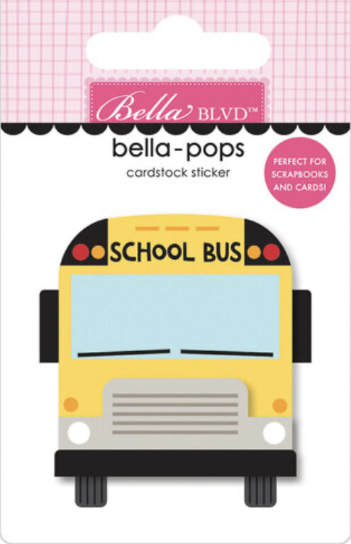 Bella Pops School Bus 3D Cardstock Sticker