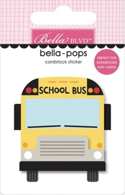 Bella Pops School Bus 3D Cardstock Sticker