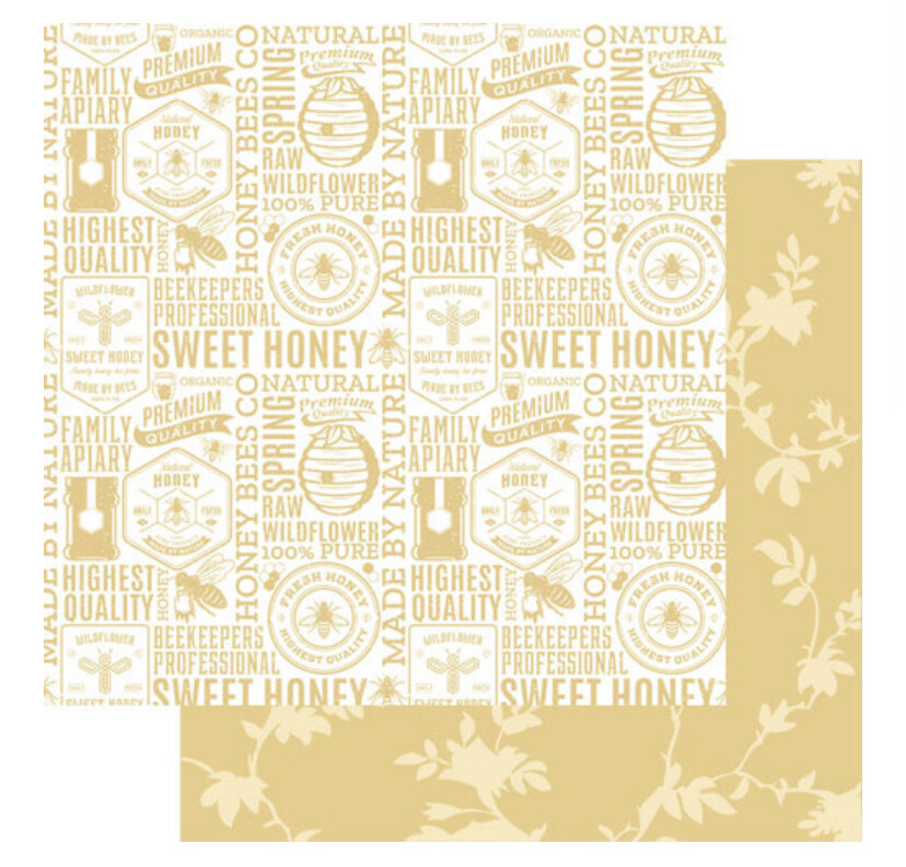 12x12 Honey &amp; Bee Honey Jar  Single Sheet