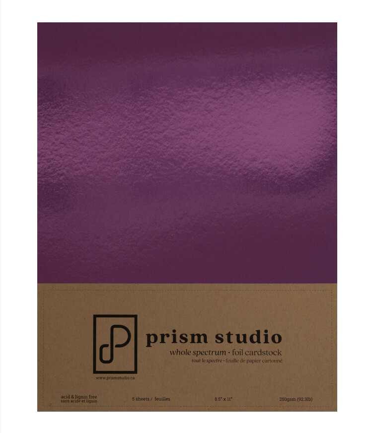 8.5x11 Whole Spectrum Foil Cardstock Rubellite 250gsm
