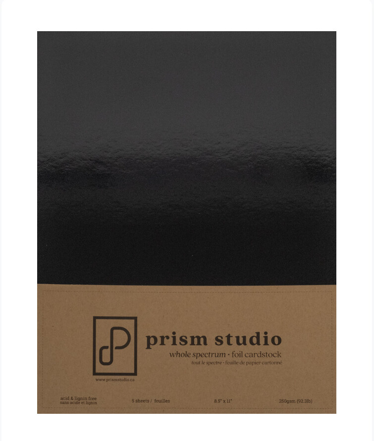 8.5x11 Whole Spectrum Foil Cardstock Obsidian 250gsm