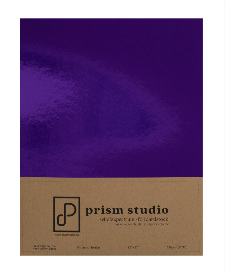 8.5x11 Whole Spectrum Foil Cardstock Amethyst 250gsm