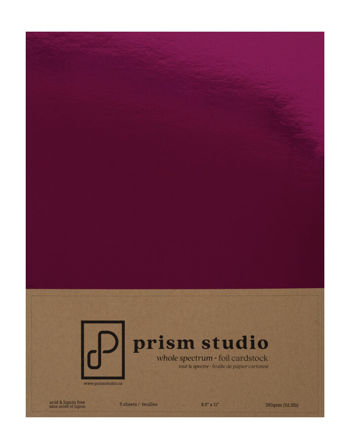 8.5x11 Whole Spectrum Foil Cardstock Pink Tourmaline 250gsm