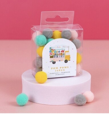 Violet Studio Rainbow Blooms Pompoms 36 Pcs