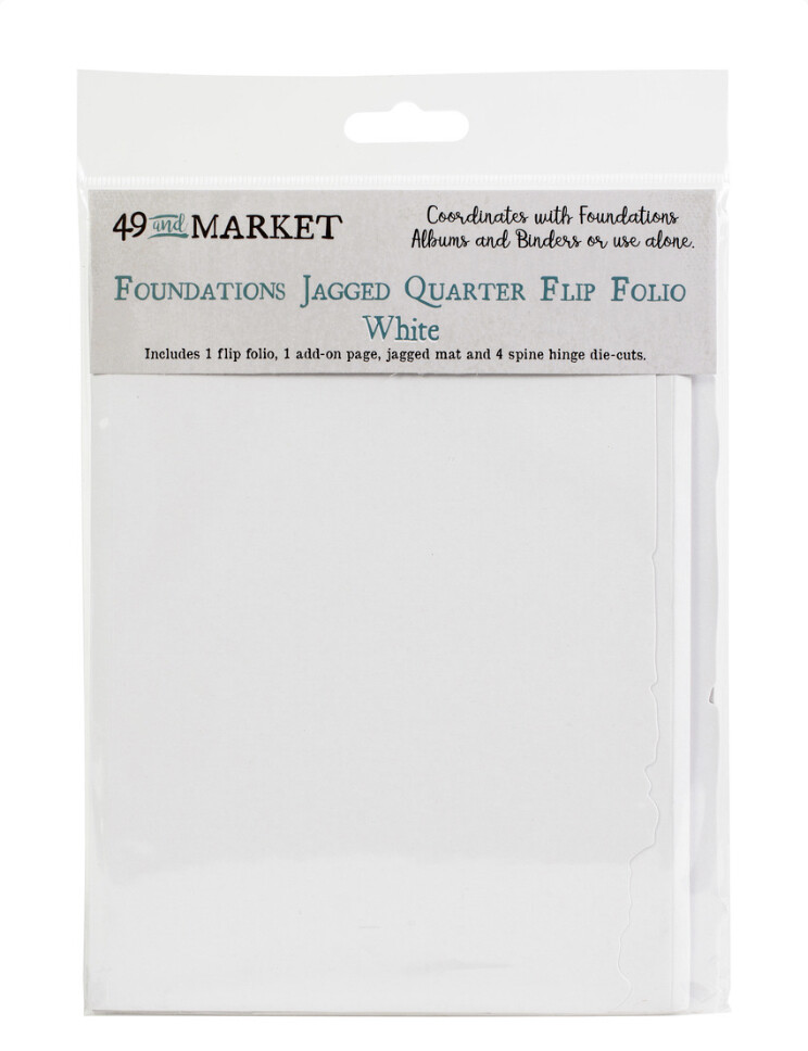 Foundations Jagged Quarter Flip Folio White