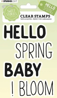 SS Clear Stamp Quotes Large Hello Spring Sweet Stories 105x148x3mm 4 PC nr.214