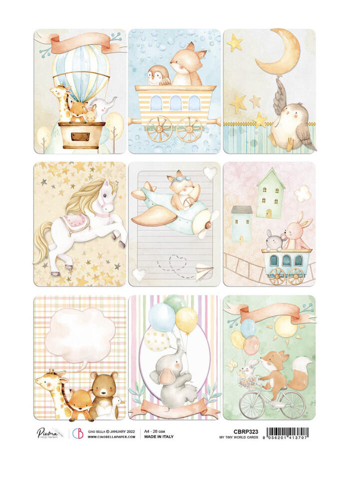 A4 Rice Paper My Tiny World My Tiny World Cards