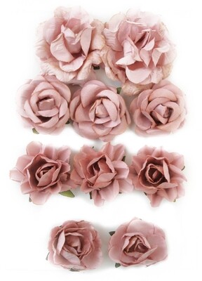Dusty Pink Paper Blooms 10/pk