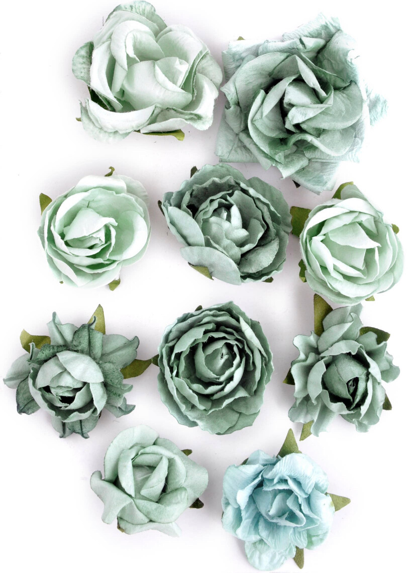 Sage Paper Blooms 10/pk