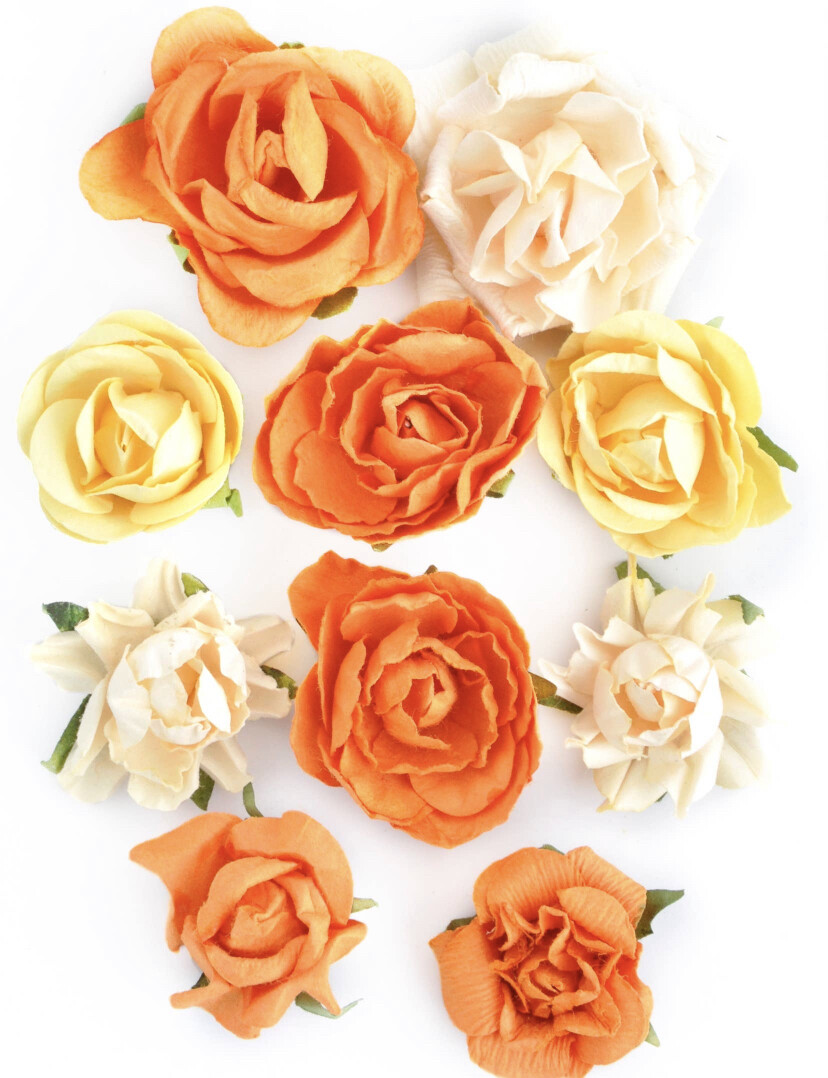 Sunset Paper Blooms 10/pk