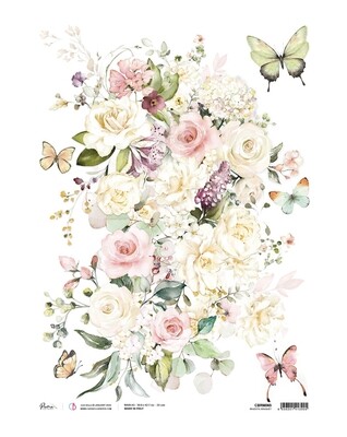 A3 Piuma Rice Paper Blooming Majestic Bouquet