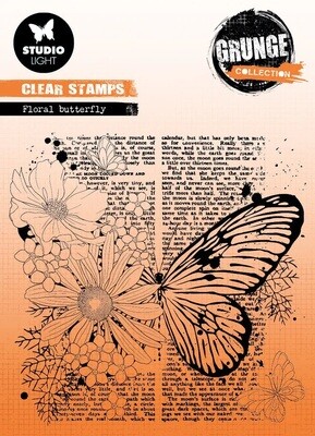 Floral Butterfly Clear Stamp Grunge Collection NR402 1 Pc