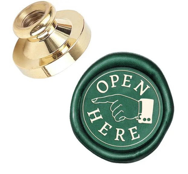 Wax Seal Stamp Open Here 25mm