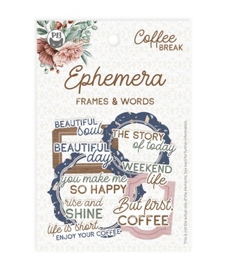 Ephemera - Frames &amp; Words, Coffee Breaks 12 Pcs